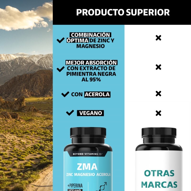 Foto 5 | Suplemento Alimenticio Zma Zinc Magnesio Acerola Y Pimienta Negra Beyond Vitamins 180 Cápsulas