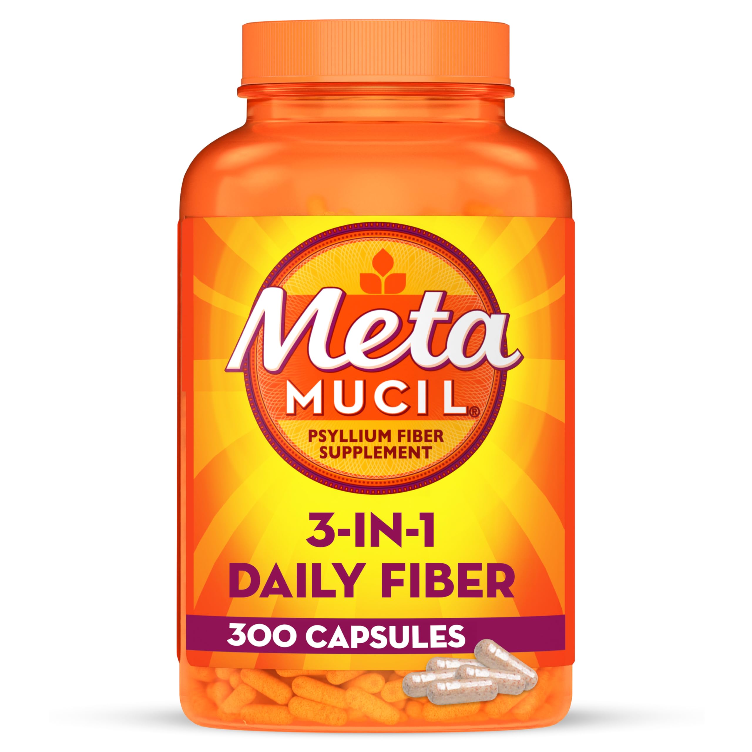 Foto 2 pulgar | Suplemento Metamucil Cápsulas de Fibra 3 en 1 300 Unidades para el Aparato Digestivo - Venta Internacional