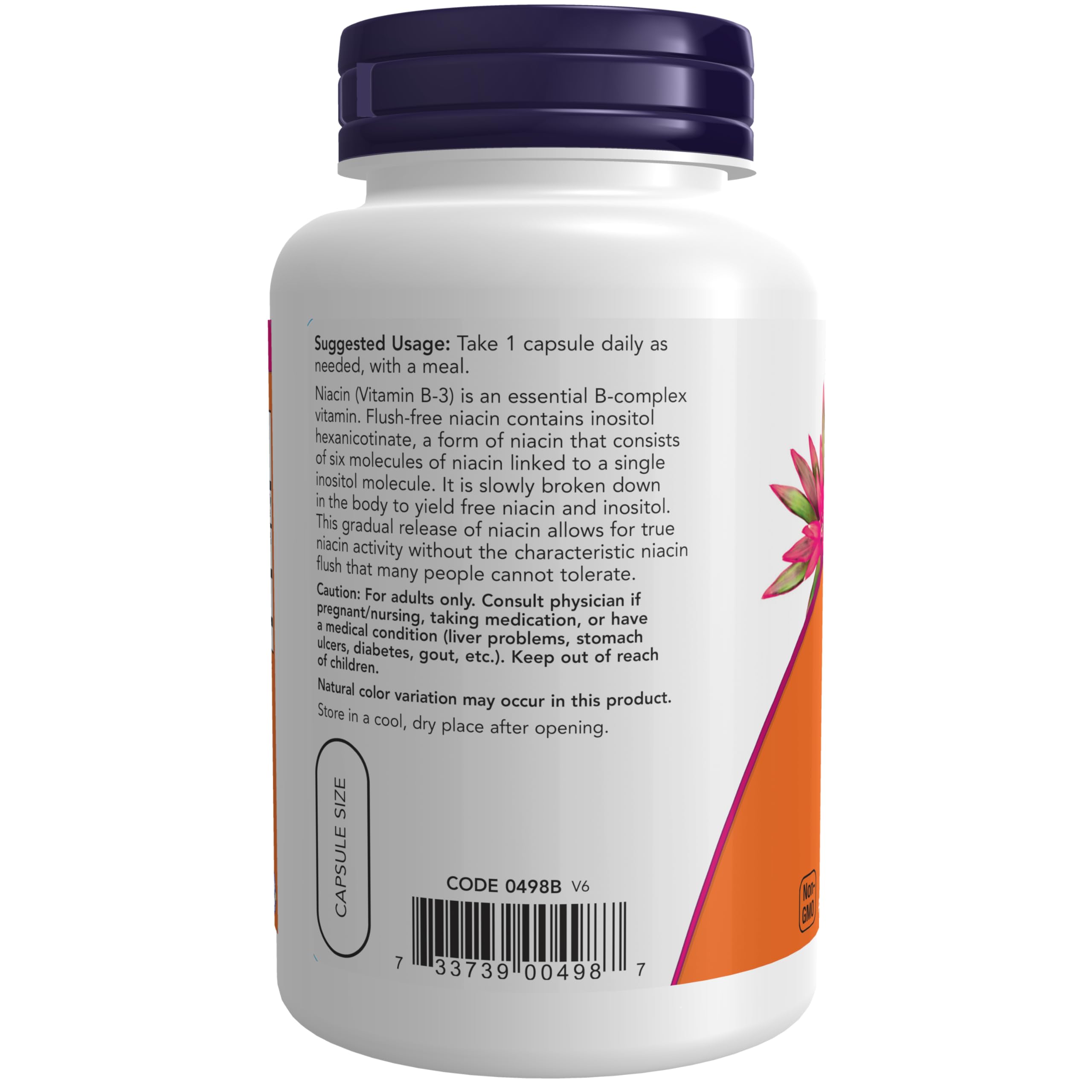 Foto 4 pulgar | Suplemento Now Niacina Vitamina B-3 500 mg de Doble Concentración - Venta Internacional