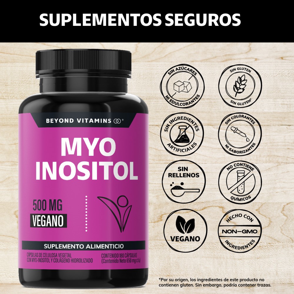 Foto 3 pulgar | Suplemento Alimenticio Myo Inositol Y Colágeno Hidrolizado Beyond Vitamins 180 Cápsulas