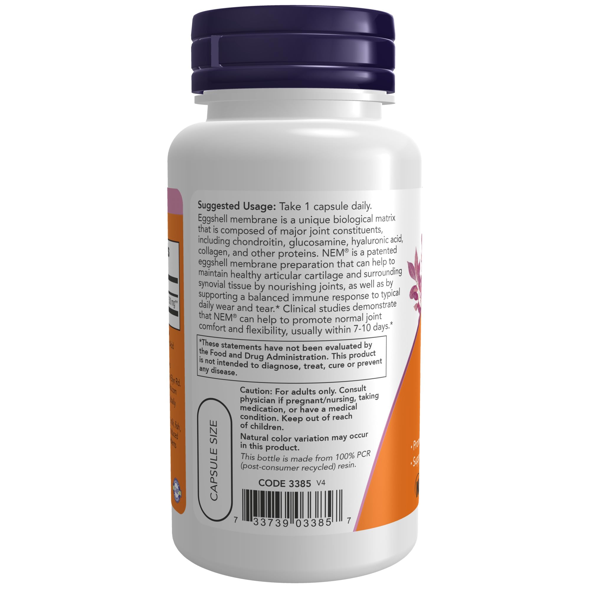 Foto 4 pulgar | Suplemento Now Eggshell Membrane 500 mg 60 Cápsulas  - Venta Internacional