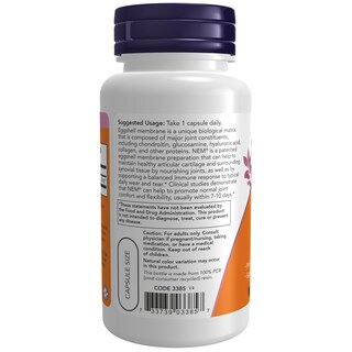 Foto 3 | Suplemento Now Eggshell Membrane 500 mg 60 Cápsulas - Venta Internacional