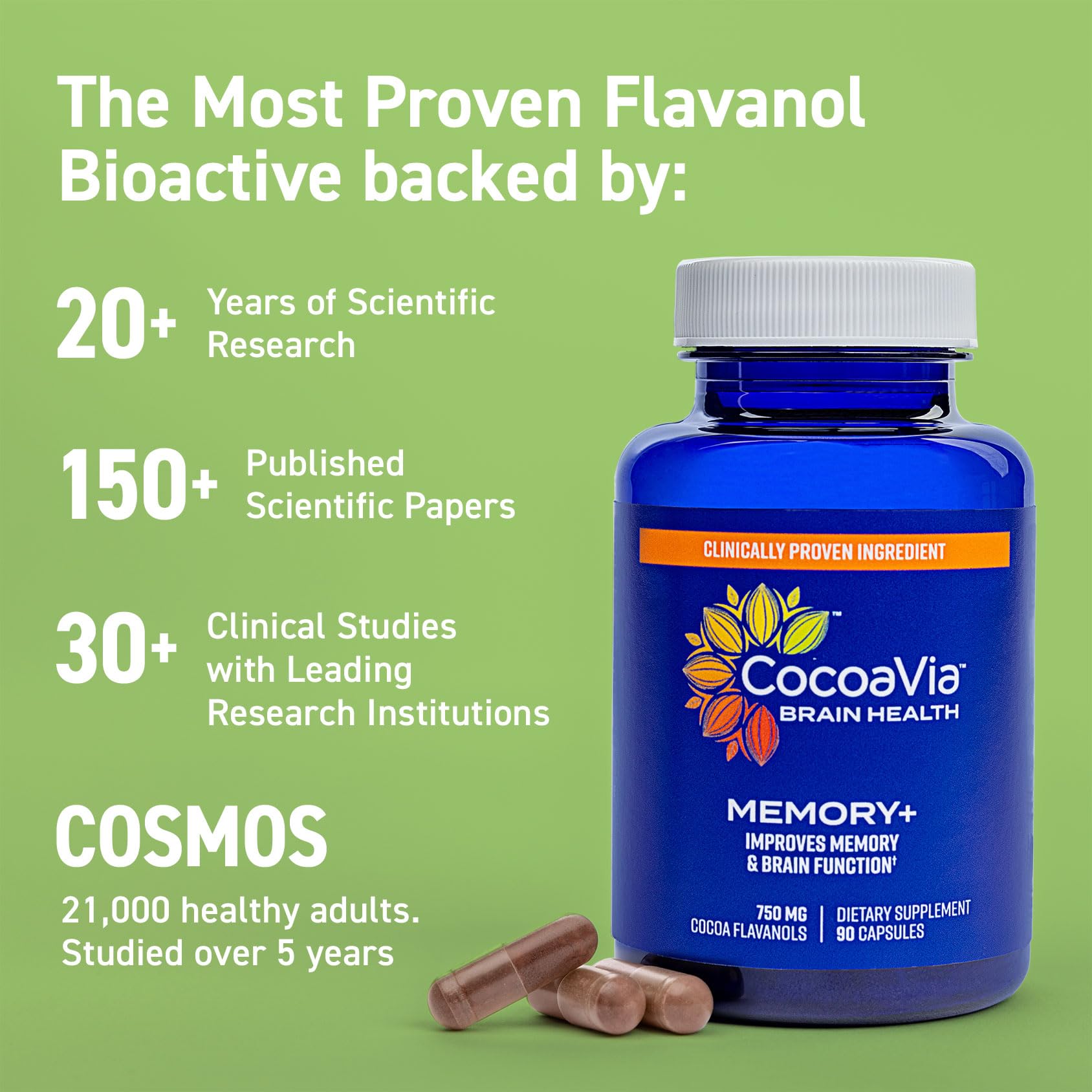 Foto 4 pulgar | Suplemento Memory Brain Cocoavia Memory+ 750 Mg 30 Cápsulas - Venta Internacional