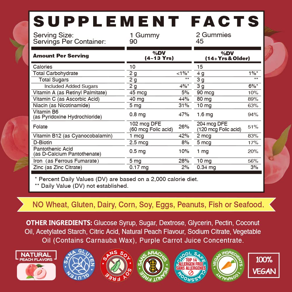 Foto 3 pulgar | Suplemento de Gomitas de Hierro Vegepower con Vitamina C A y Complejo B - Venta Internacional