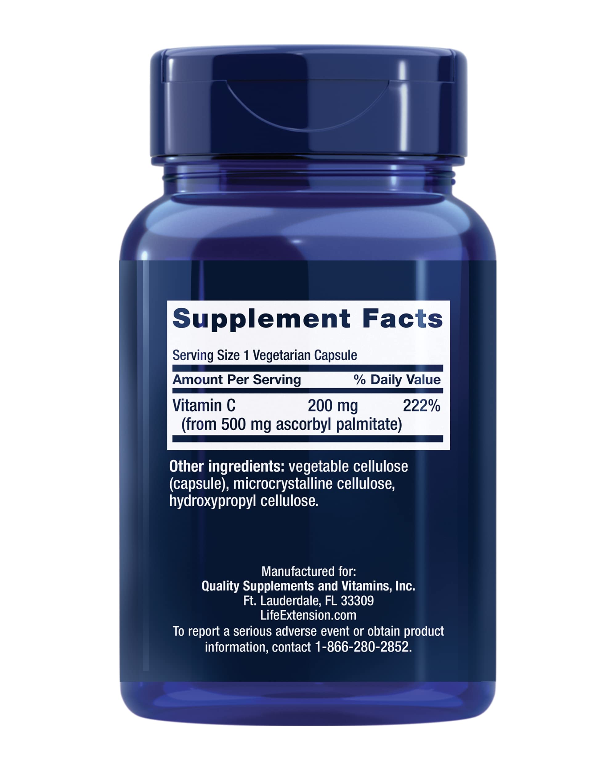 Foto 3 pulgar | Suplemento Life Extension Palmitato de Ascorbilo 500 mg 100 Cápsulas - Venta Internacional