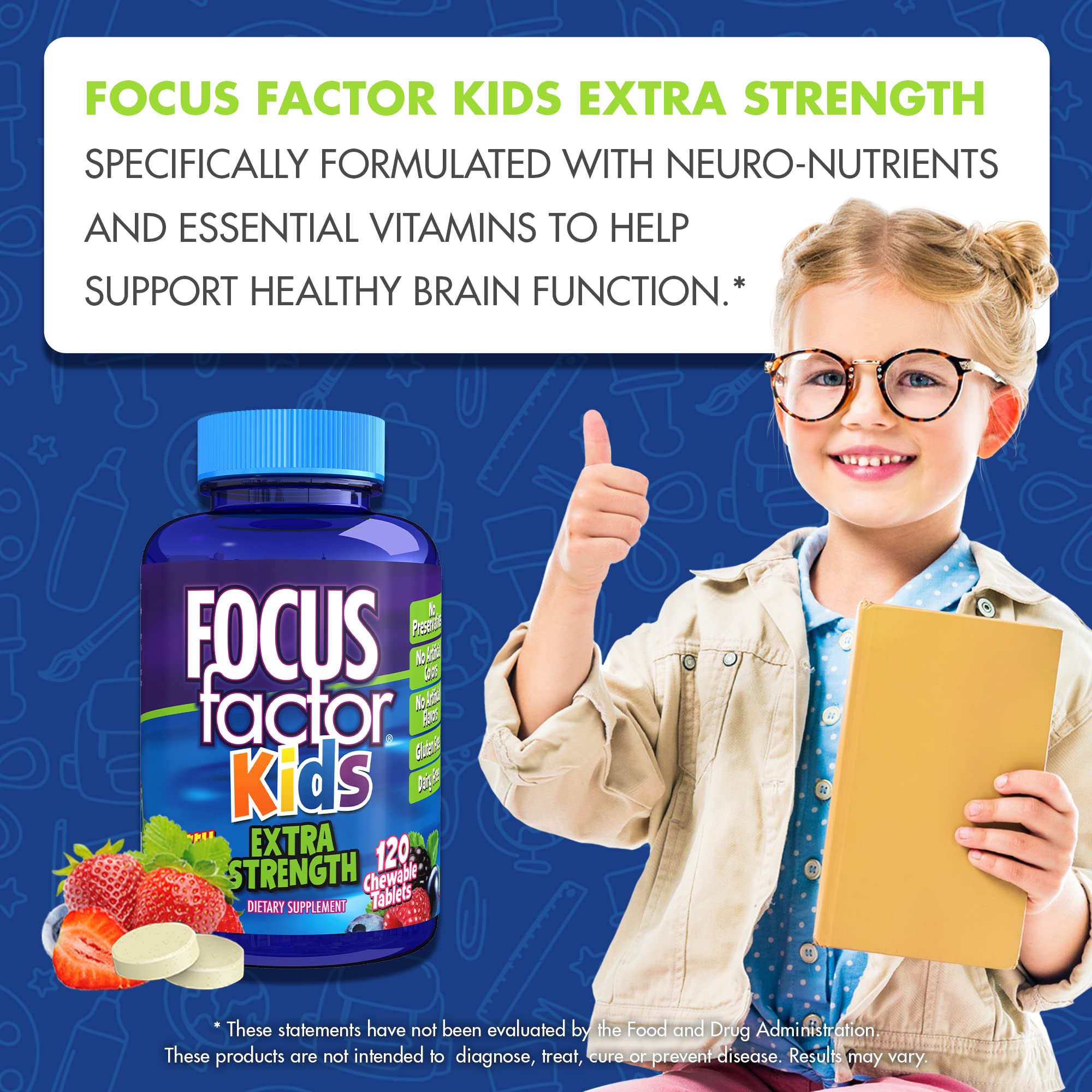 Foto 3 pulgar | Suplementos Focus Factor Kids Extra Strength 120 Masticables - Venta Internacional