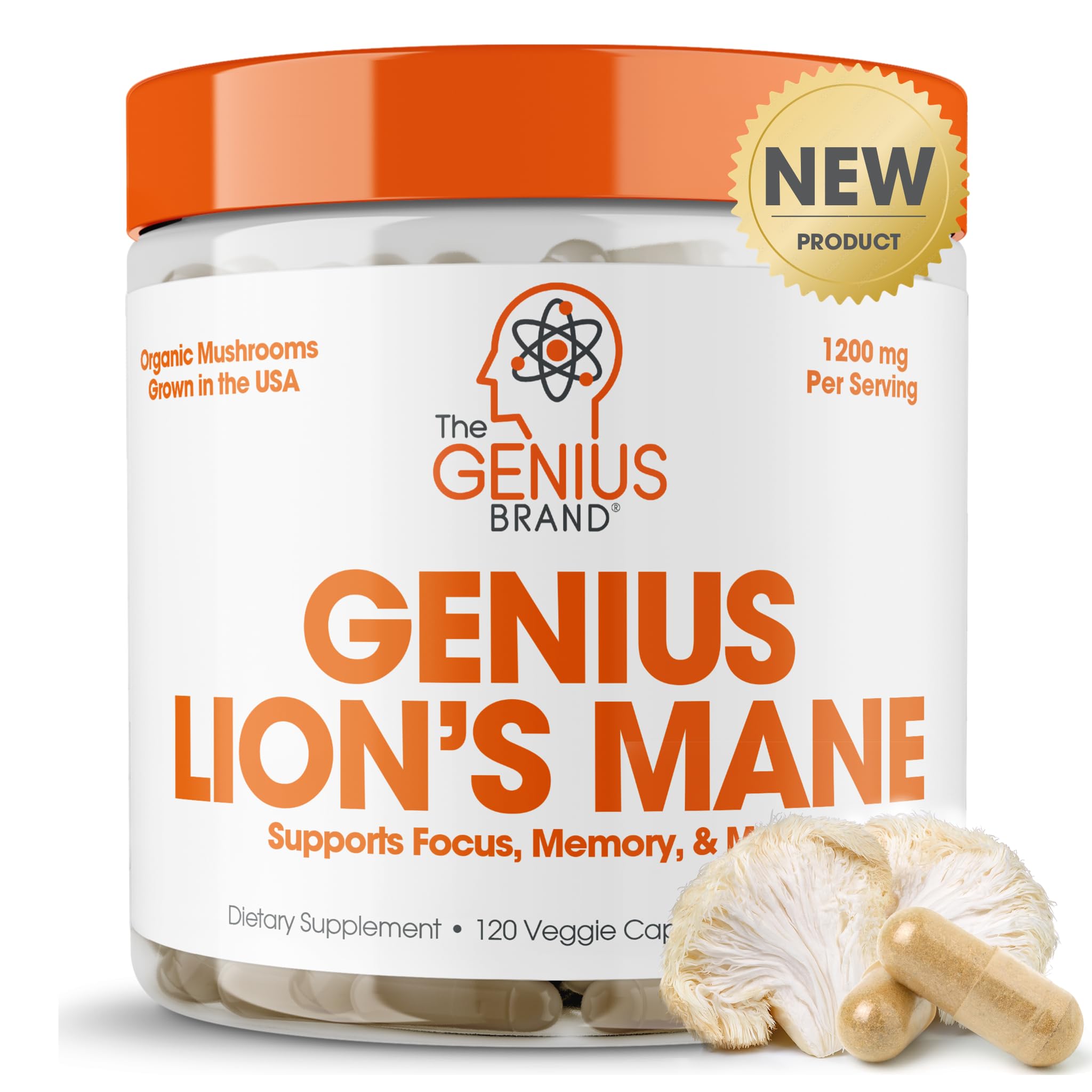 Foto 2 pulgar | Suplemento Genius Lions Mane 1200 mg 120 Cápsulas - Venta Internacional