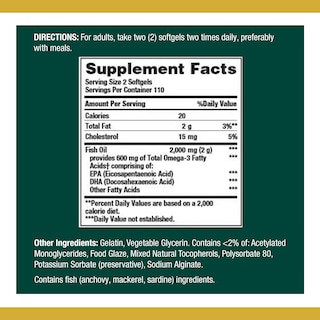 Foto 2 | Suplemento Omega 3 Nature's Bounty 1000 Mg 220 Cápsulas - Venta Internacional