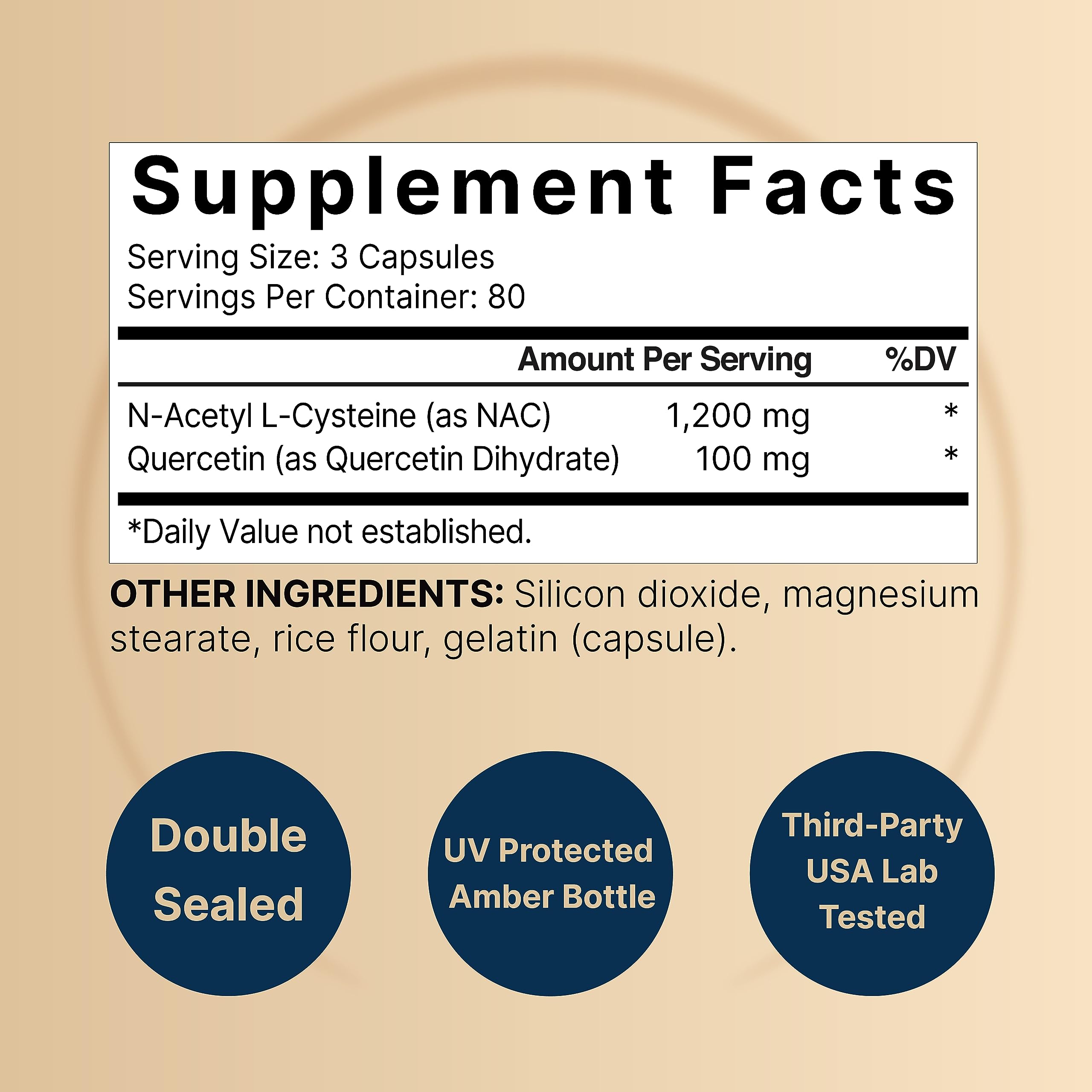 Foto 3 pulgar | Suplemento NatureBell Nac 1200 mg con Quercetina 240 Cápsulas - Venta Internacional