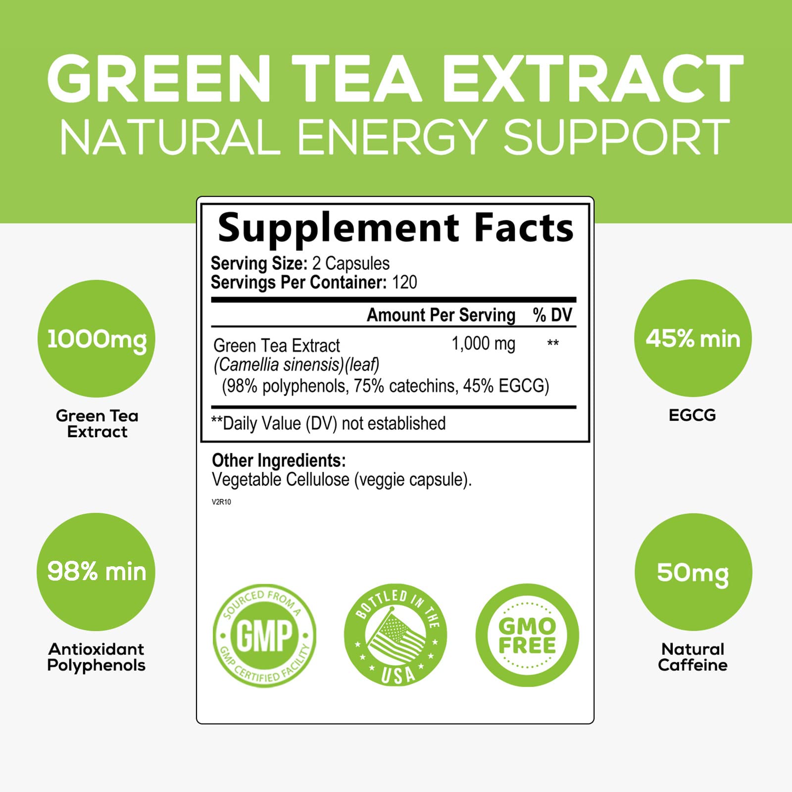 Foto 3 pulgar | Suplemento de Extracto de Té Verde Nature's Nutrition 1000 mg - Venta Internacional
