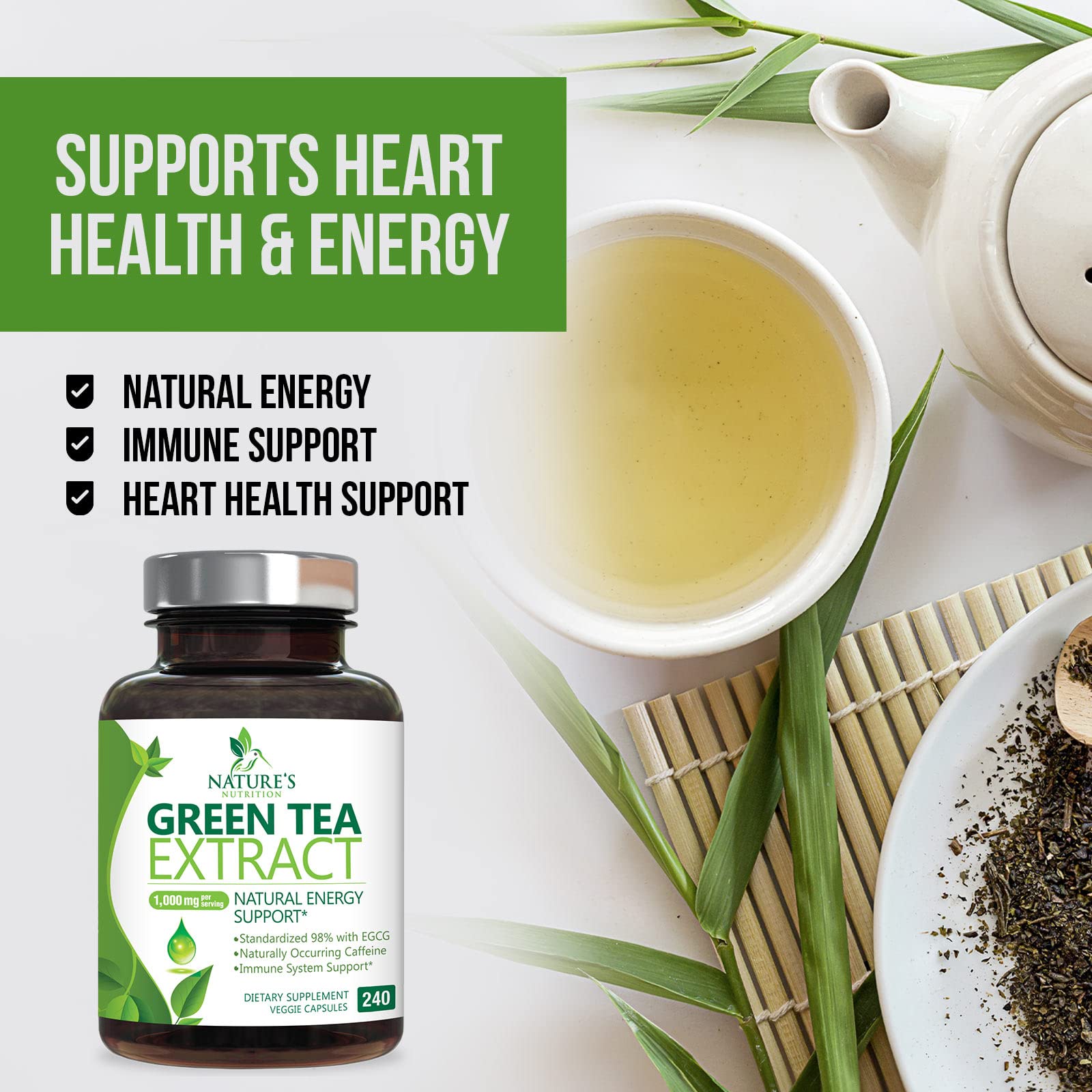 Foto 6 pulgar | Suplemento de Extracto de Té Verde Nature's Nutrition 1000 mg - Venta Internacional