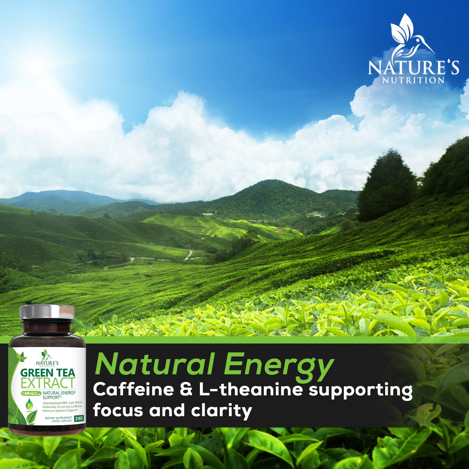 Foto 7 | Suplemento de Extracto de Té Verde Nature's Nutrition 1000 mg - Venta Internacional
