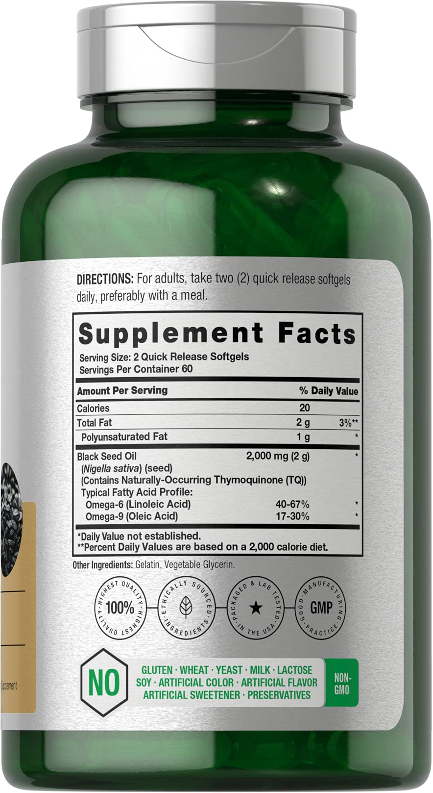 Foto 3 pulgar | Suplemento de Aceite de Semilla Negra Horbäach 2000 Mg 120 Cápsulas De Gelatina Blanda - Venta Internacional