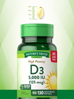 Foto 5 | Suplemento de Vitamina D3 Nature's Truth 5000 Ui 130 Cápsulas Blandas - Venta Internacional