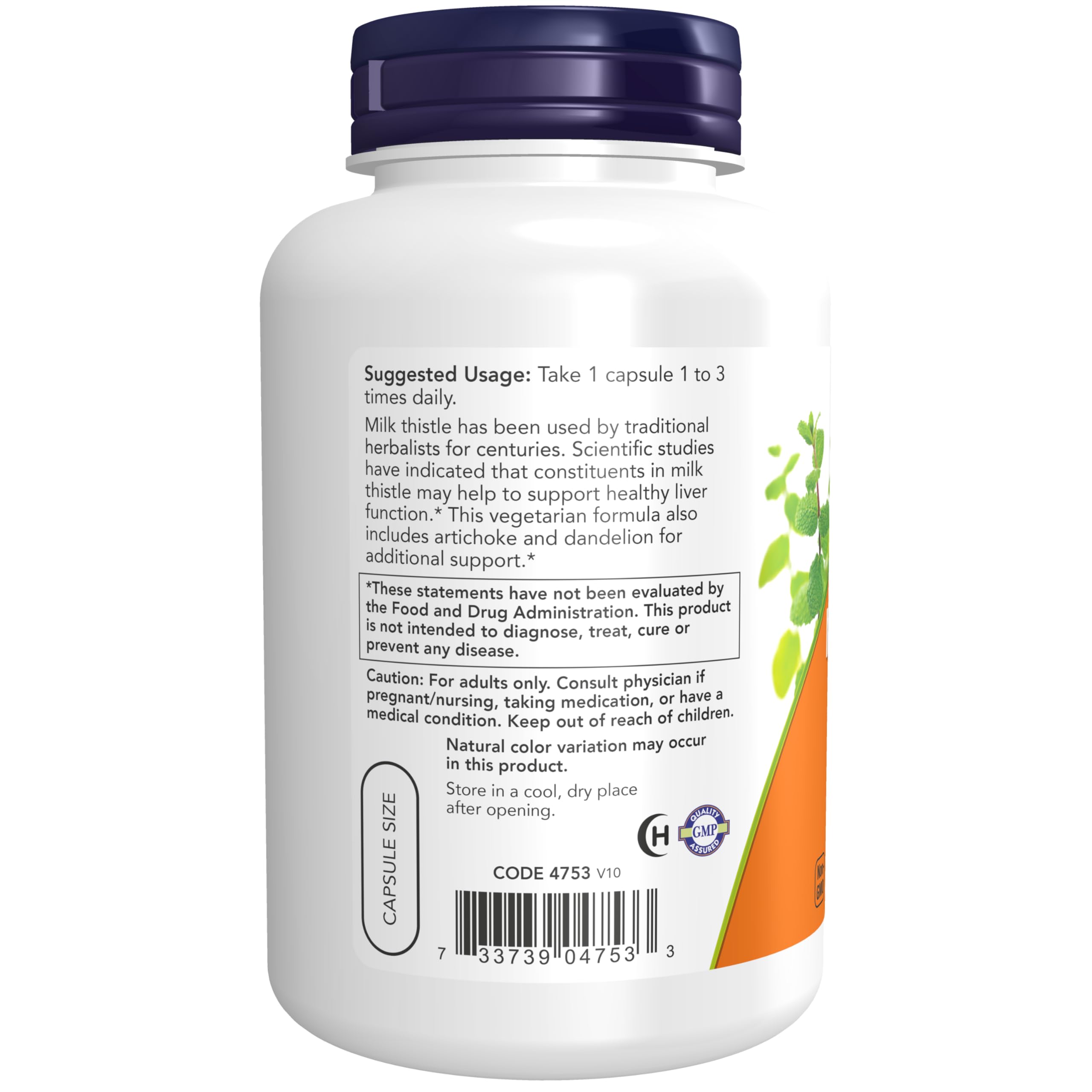 Foto 3 | Suplemento Now Milk Thistle 200 Cápsulas-Venta Internacional