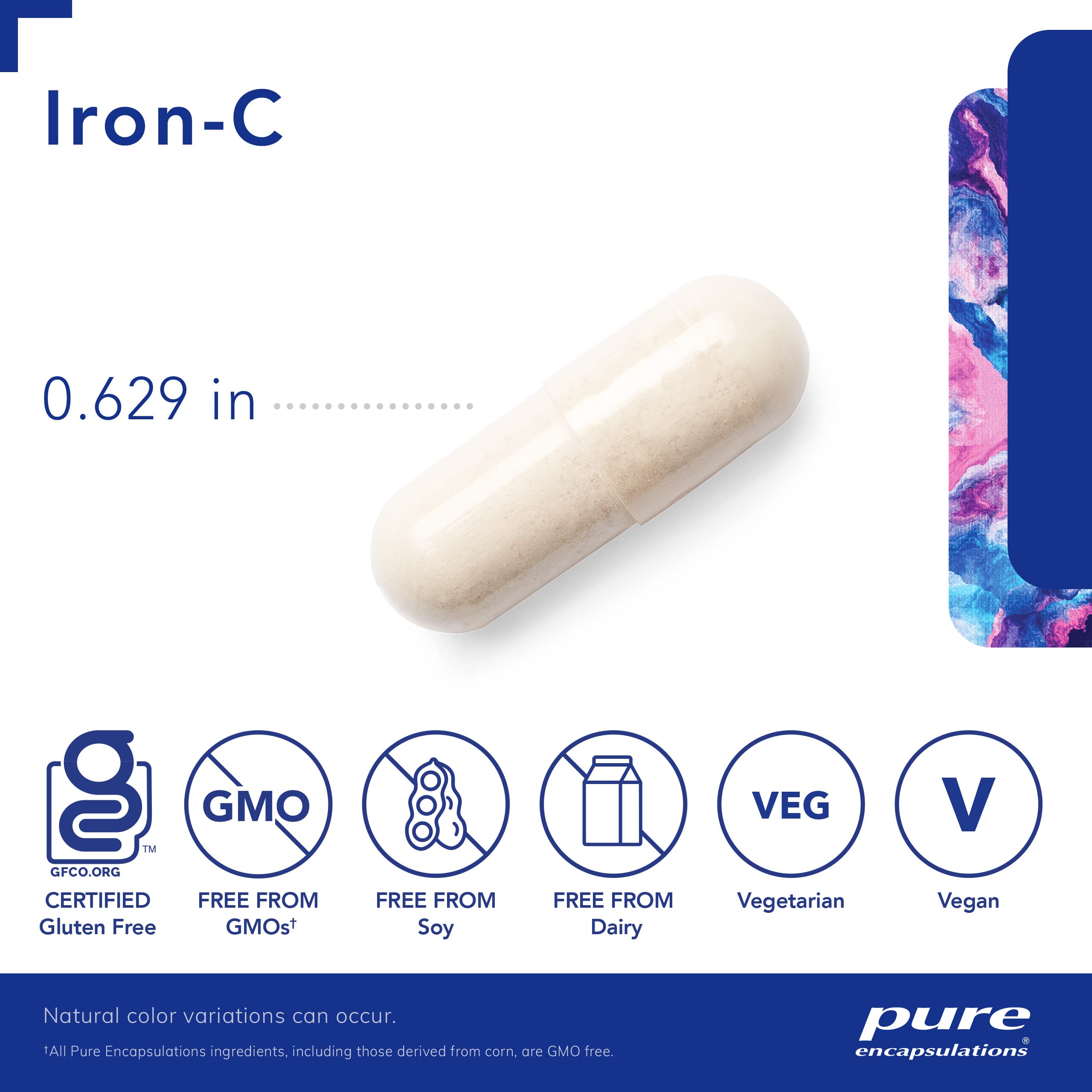 Foto 4 pulgar | Suplemento Pure Encapsulations Iron-c 15 Mg De Hierro 175 Mg De Vitamina C - Venta Internacional
