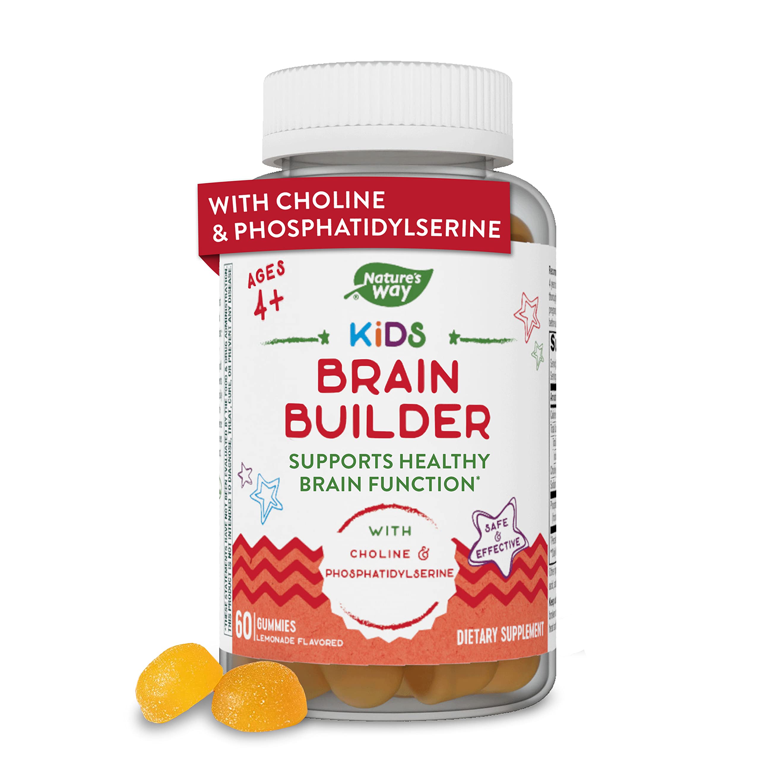 Foto 2 pulgar | Suplemento Nature's Way Kids Brain Gummies 60 Lemonade - Venta Internacional