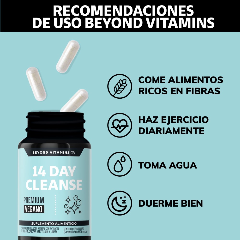 Foto 5 pulgar | Suplemento Alimenticio Beyond Vitamins 14 Day Cleanse Cascara Sagrada, Psyllium Husk, Hoja Sen & Probióticos 28 Cápsul