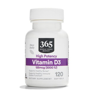 Foto 1 | Suplemento 365 de Whole Foods Market Vitamina D3 5000 Ui 120 Cápsulas Blandas - Venta Internacional