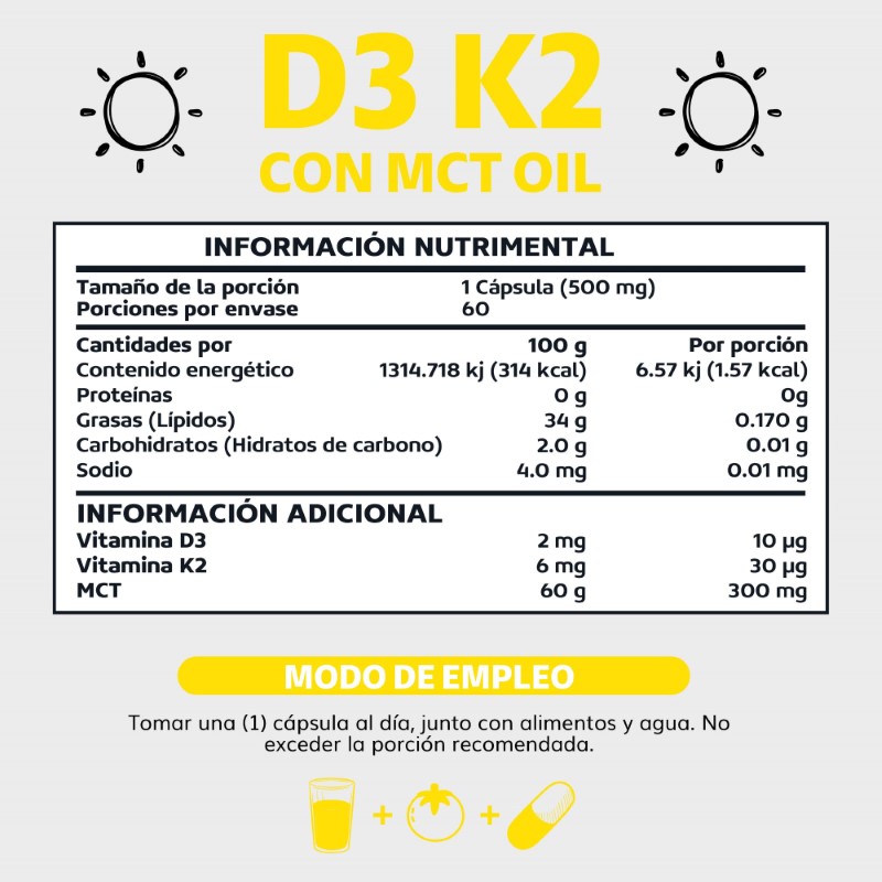 Foto 5 pulgar | Suplemento Alimenticio Vitamina D3, Vitamina K2 Y Mct Beyond Vitamins 60 Cápsulas