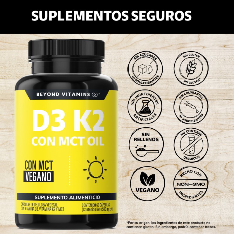 Foto 6 pulgar | Suplemento Alimenticio Vitamina D3, Vitamina K2 Y Mct Beyond Vitamins 60 Cápsulas