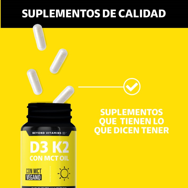 Foto 7 pulgar | Suplemento Alimenticio Vitamina D3, Vitamina K2 Y Mct Beyond Vitamins 60 Cápsulas