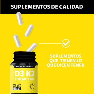 Foto 6 | Suplemento Alimenticio Vitamina D3, Vitamina K2 Y Mct Beyond Vitamins 60 Cápsulas