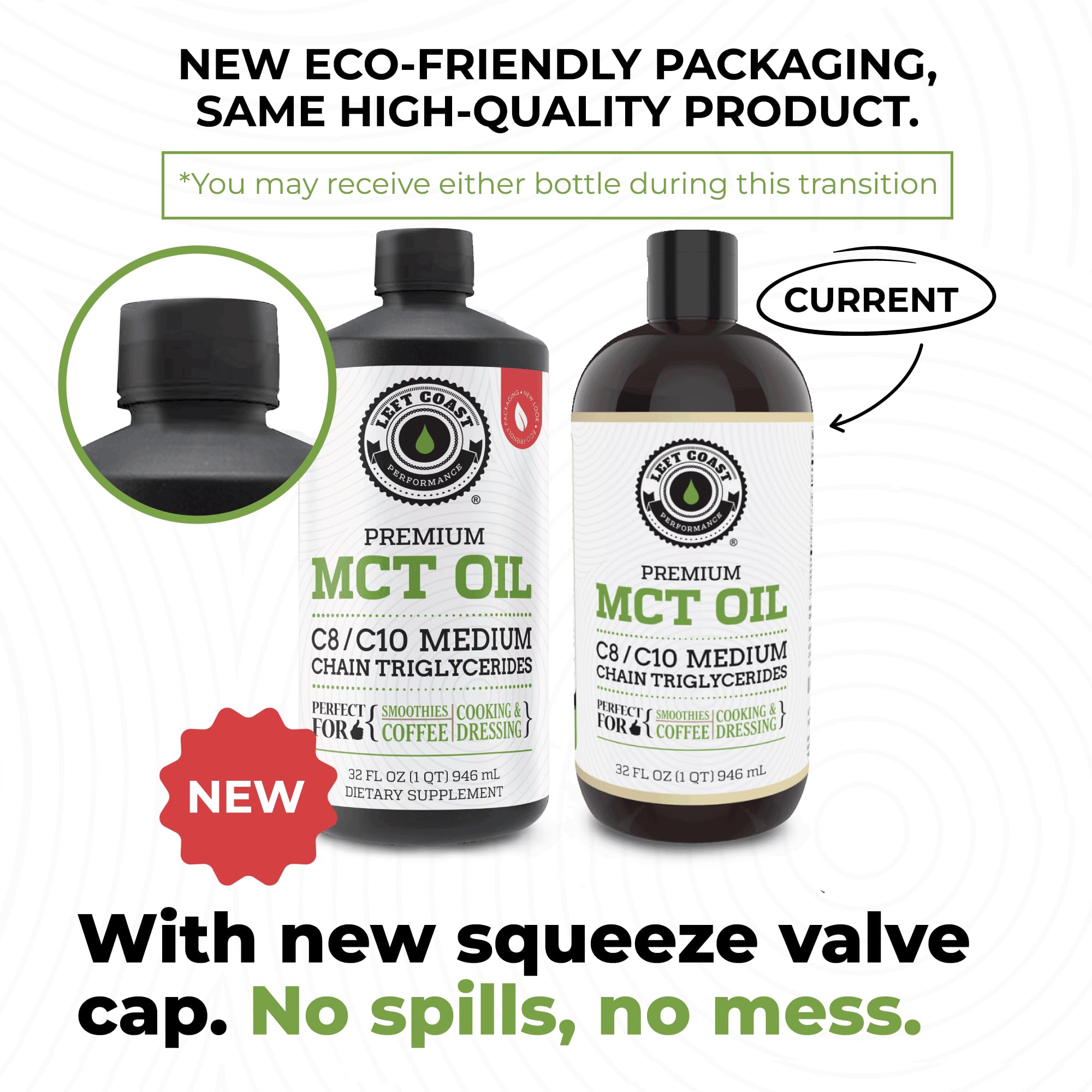 Foto 3 pulgar | Aceite MCT Left Coast Performance 100% Coco 960 ml - Venta Internacional