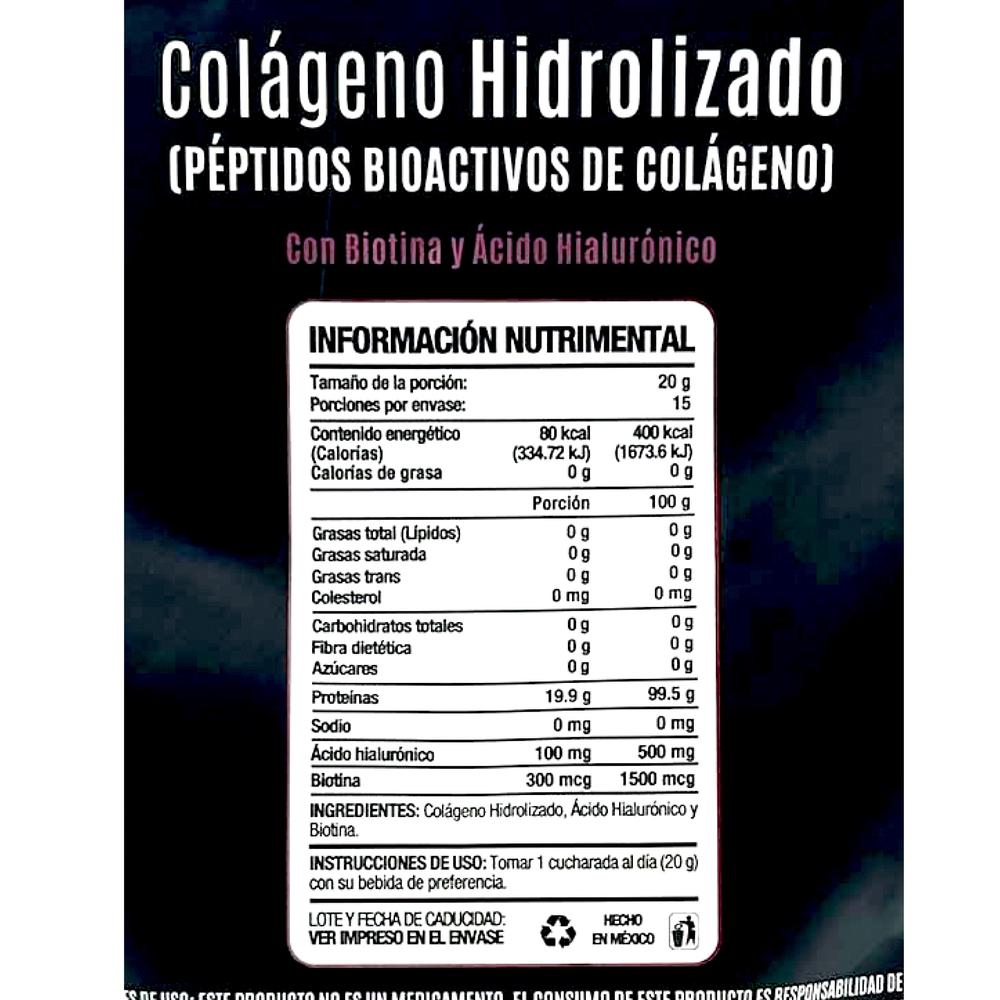 Foto 3 pulgar | Péptidos De Colágeno Hidrolizado Biotina Aha 300 Grs Snatural