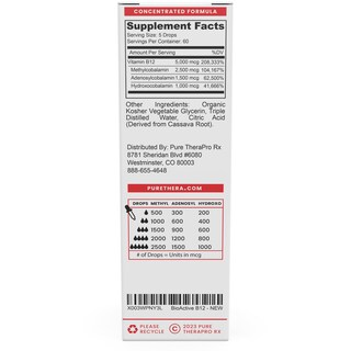 Foto 2 | Suplemento de Vitamina B12 Vegana Bioactive de Pure Therappro 10 Ml - Venta Internacional