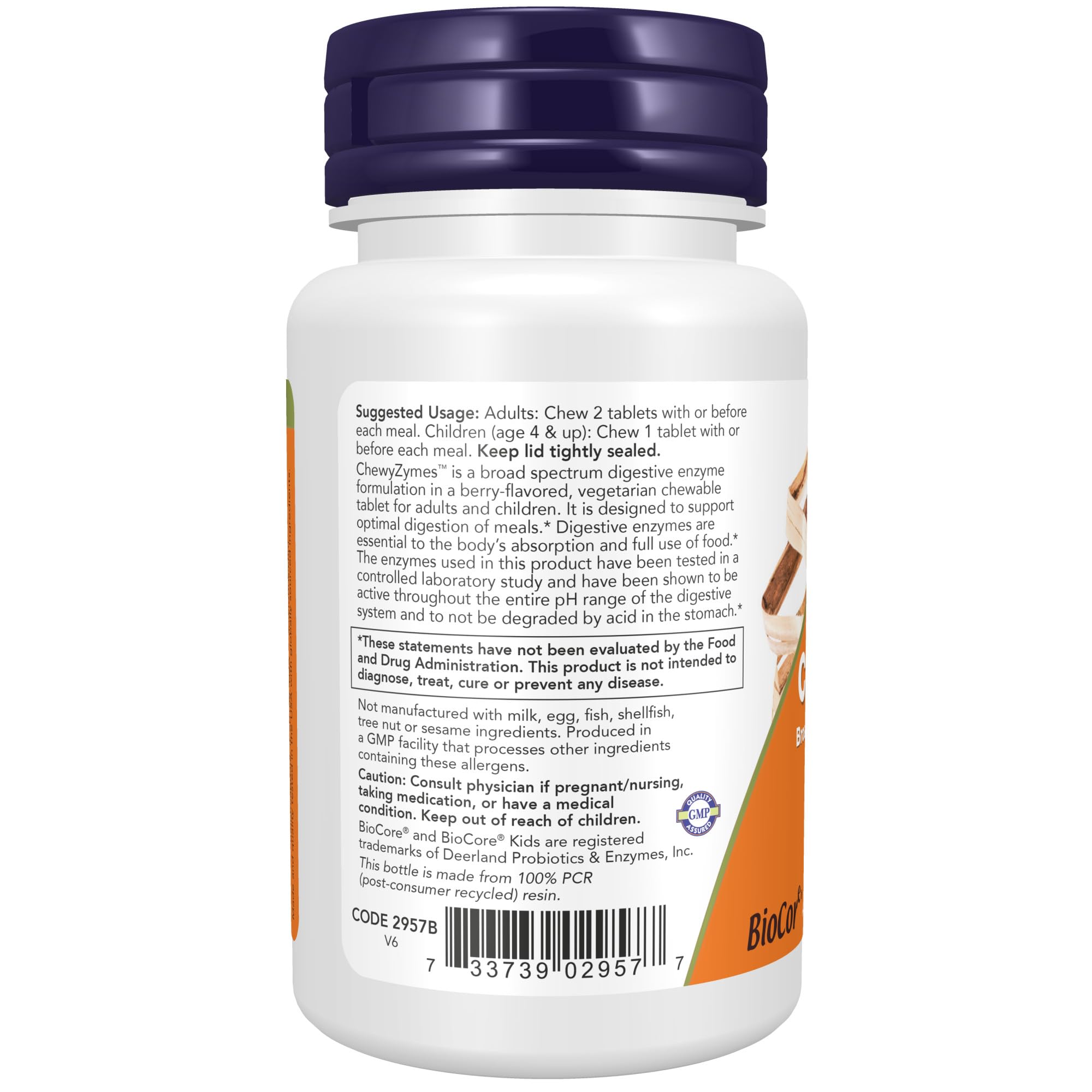 Foto 4 pulgar | Suplemento Digestivo Masticable ChewyZymes Broad Spectrum de NOW  90 comprimidos  - Venta Internacional