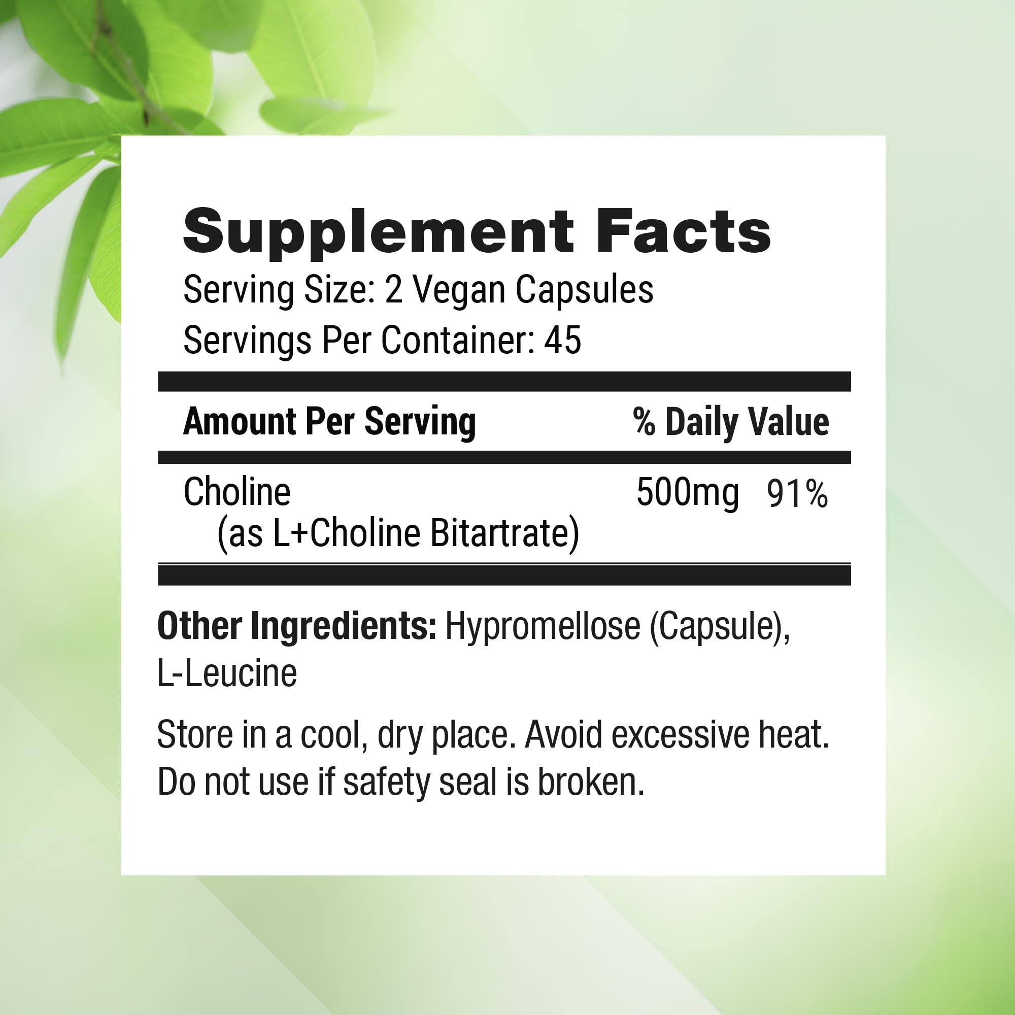 Foto 7 pulgar | Suplemento de Bitartrato de Colina Nested Naturals 500 Mg 90 Cápsulas - Venta Internacional