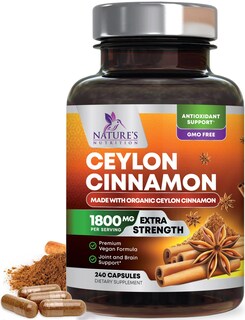 Foto 1 | Suplemento Nature's Nutrition con Canela de Ceilán 240 Cápsulas - Venta Internacional