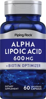 Foto 1 | Suplemento de Ácido Alfa Lipoico Piping Rock 600 Mg con Biotina 60 Cápsulas - Venta Internacional