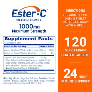 Foto 2 | Suplemento Ester-c de Vitamina C 1000 Mg, Tabletas Recubiertas 120 Unidades - Venta Internacional