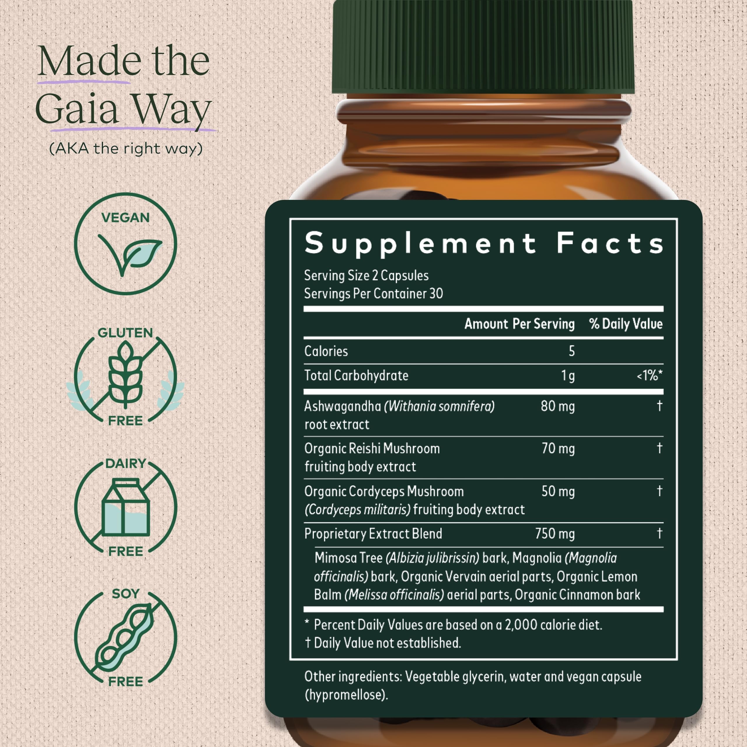 Foto 3 pulgar | Suplemento Gaia Herbs Adrenal Health Nightly Restore 60 Cápsulas - Venta Internacional