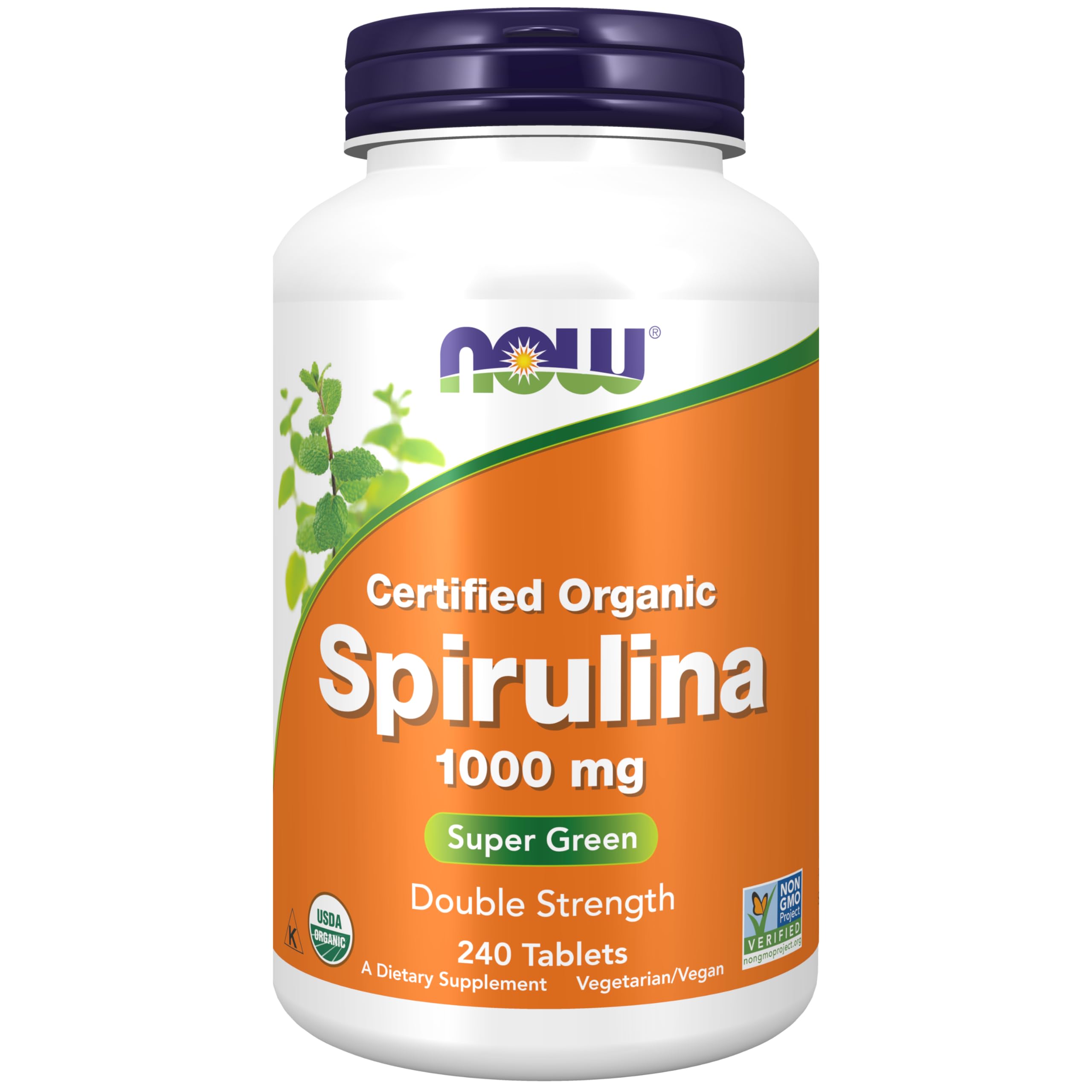 Foto 2 pulgar | Suplemento Now Spirulina Double Strength 1000 mg 240 Tabletas - Venta Internacional