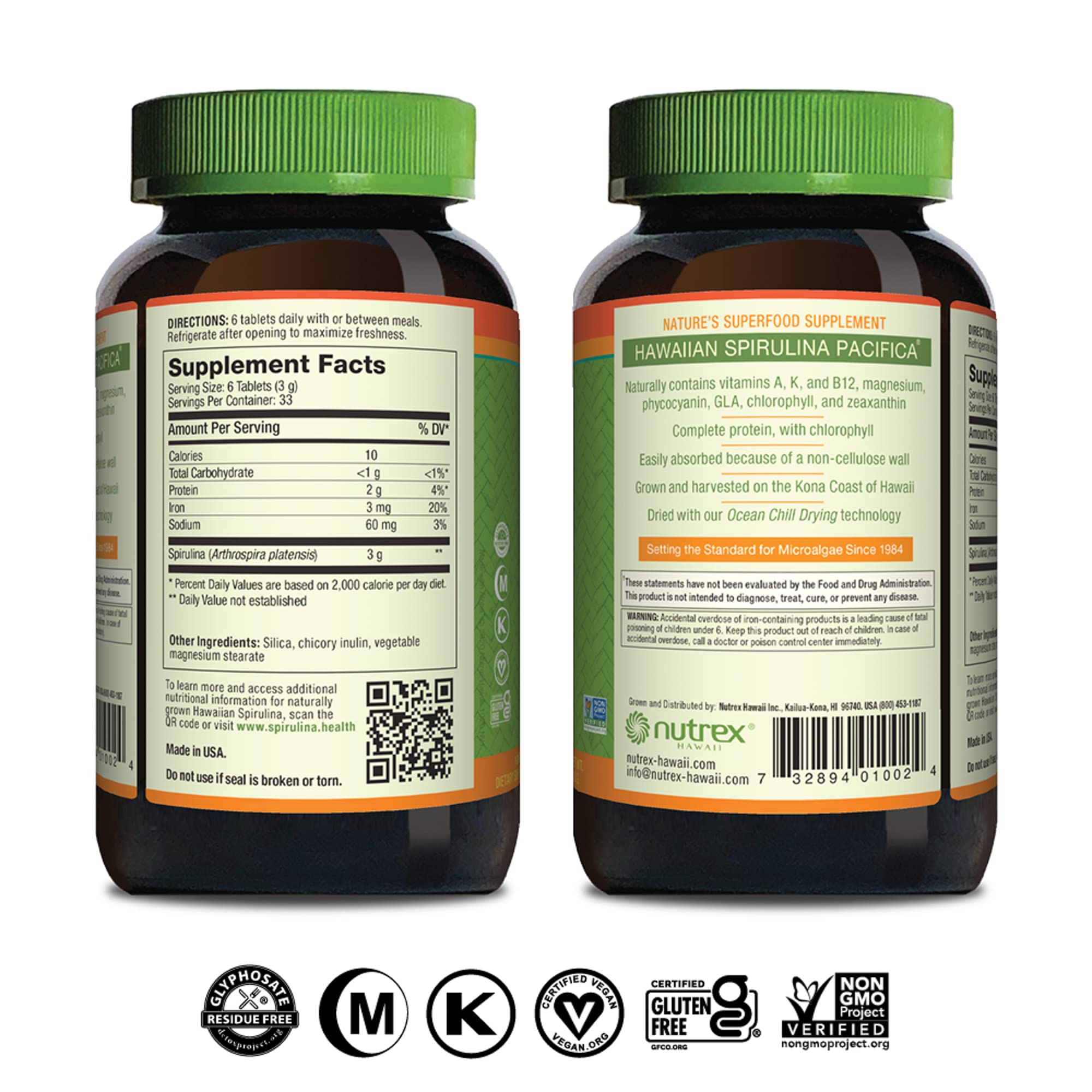 Foto 3 pulgar | Suplemento Nutrex Hawaii Pure Hawaii Spirulina Hawaiana 500 Mg 200 Tabletas - Venta Internacional