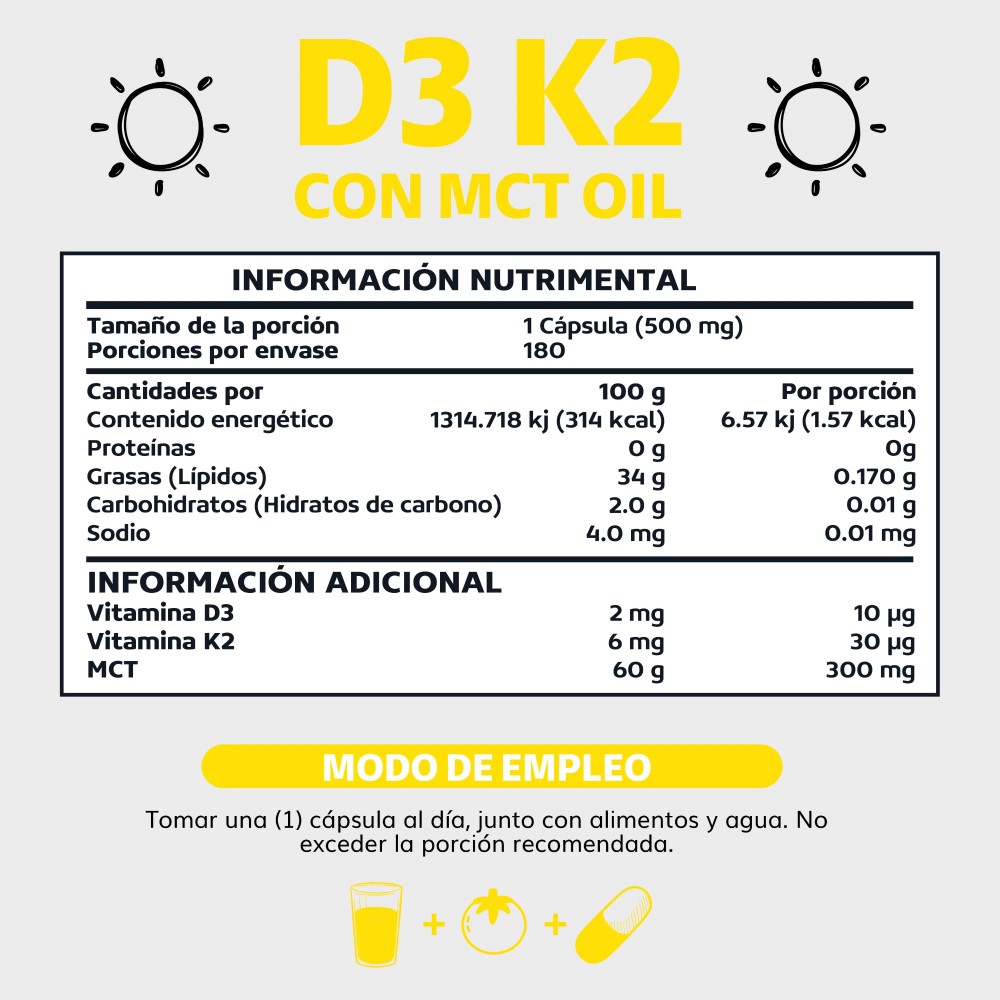 Foto 4 pulgar | Suplemento Alimenticio Vitamina D3, Vitamina K2 Y Mct Beyond Vitamins 180 Cápsulas