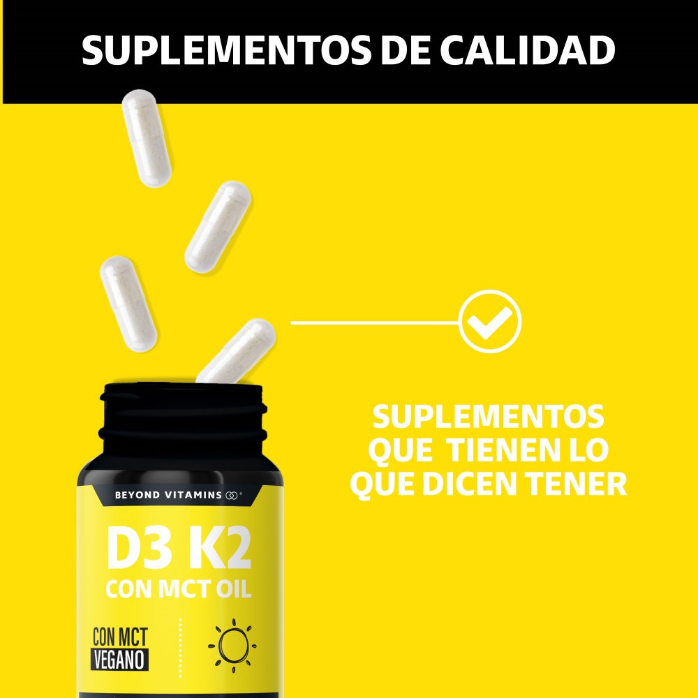 Foto 5 pulgar | Suplemento Alimenticio Vitamina D3, Vitamina K2 Y Mct Beyond Vitamins 180 Cápsulas