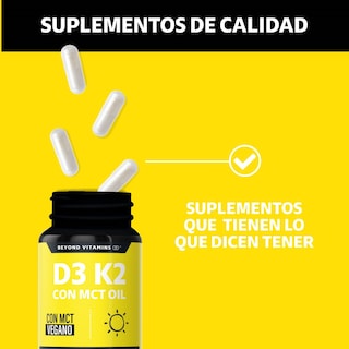 Foto 4 | Suplemento Alimenticio Vitamina D3, Vitamina K2 Y Mct Beyond Vitamins 180 Cápsulas