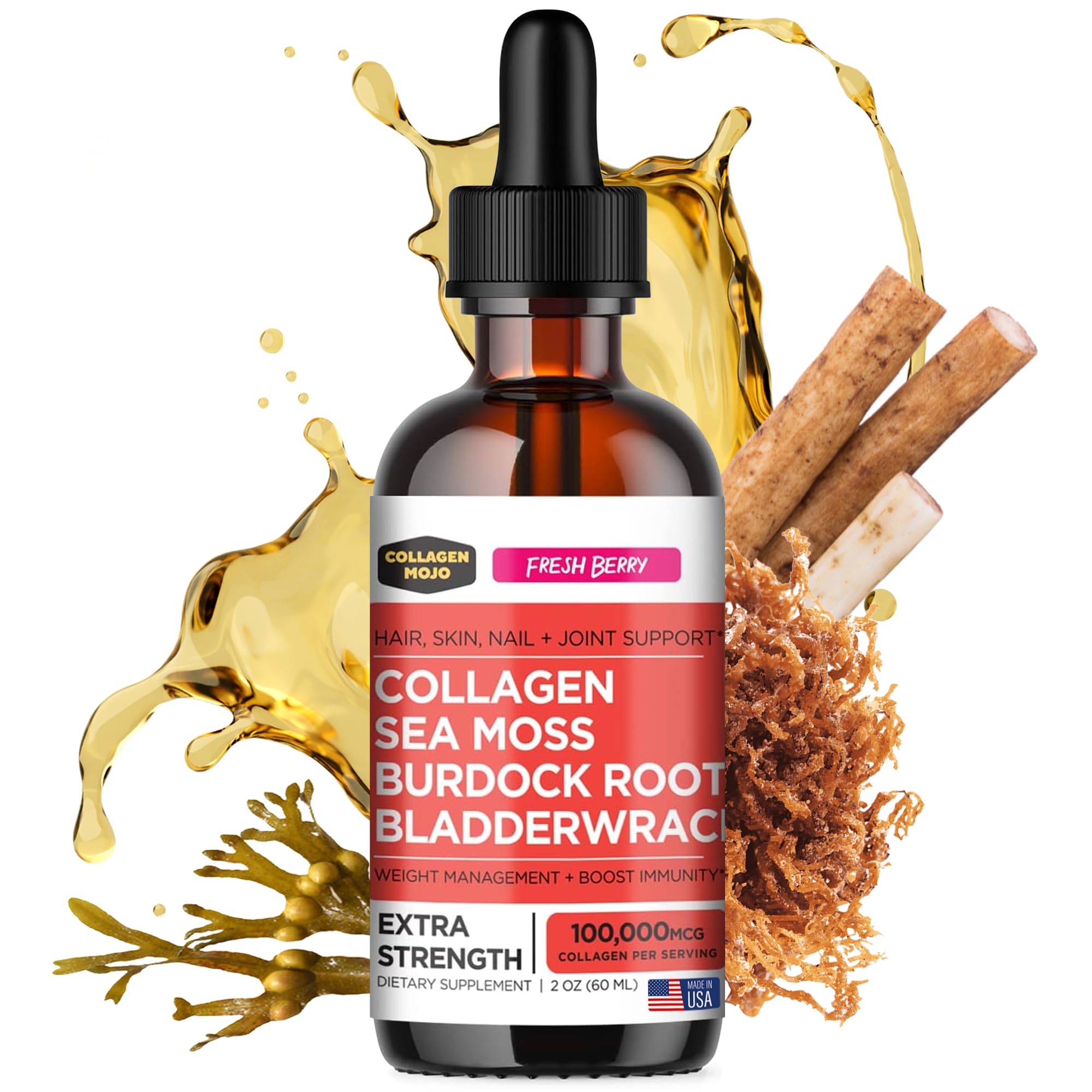 Foto 2 pulgar | Suplemento Collagen Mojo Liquid 60 Ml Con Musgo Marino Y Péptidos - Venta Internacional