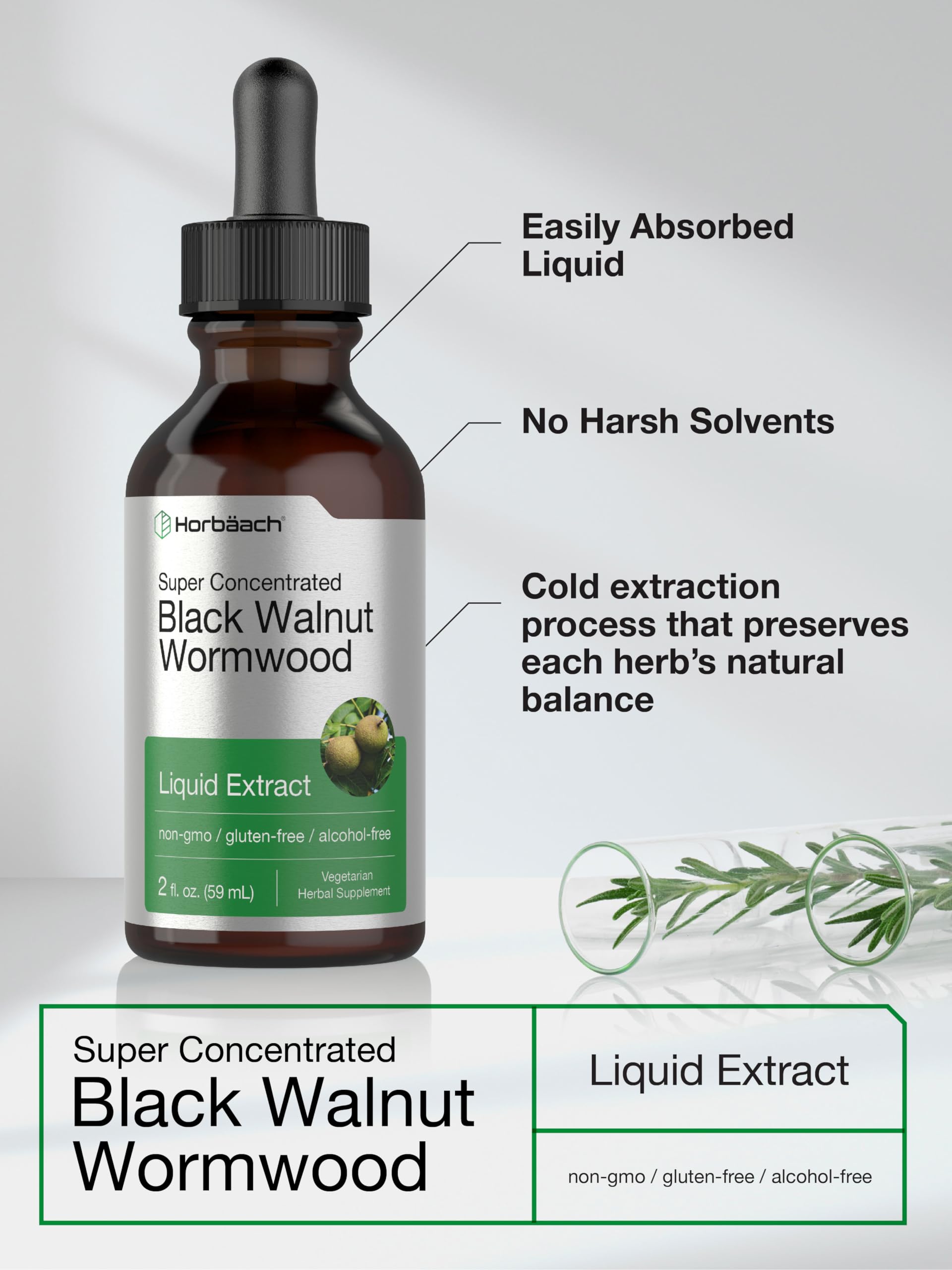 Foto 5 pulgar | Suplemento Horbäach Black Walnut Wormwood 60 Ml Sin Alcohol - Venta Internacional