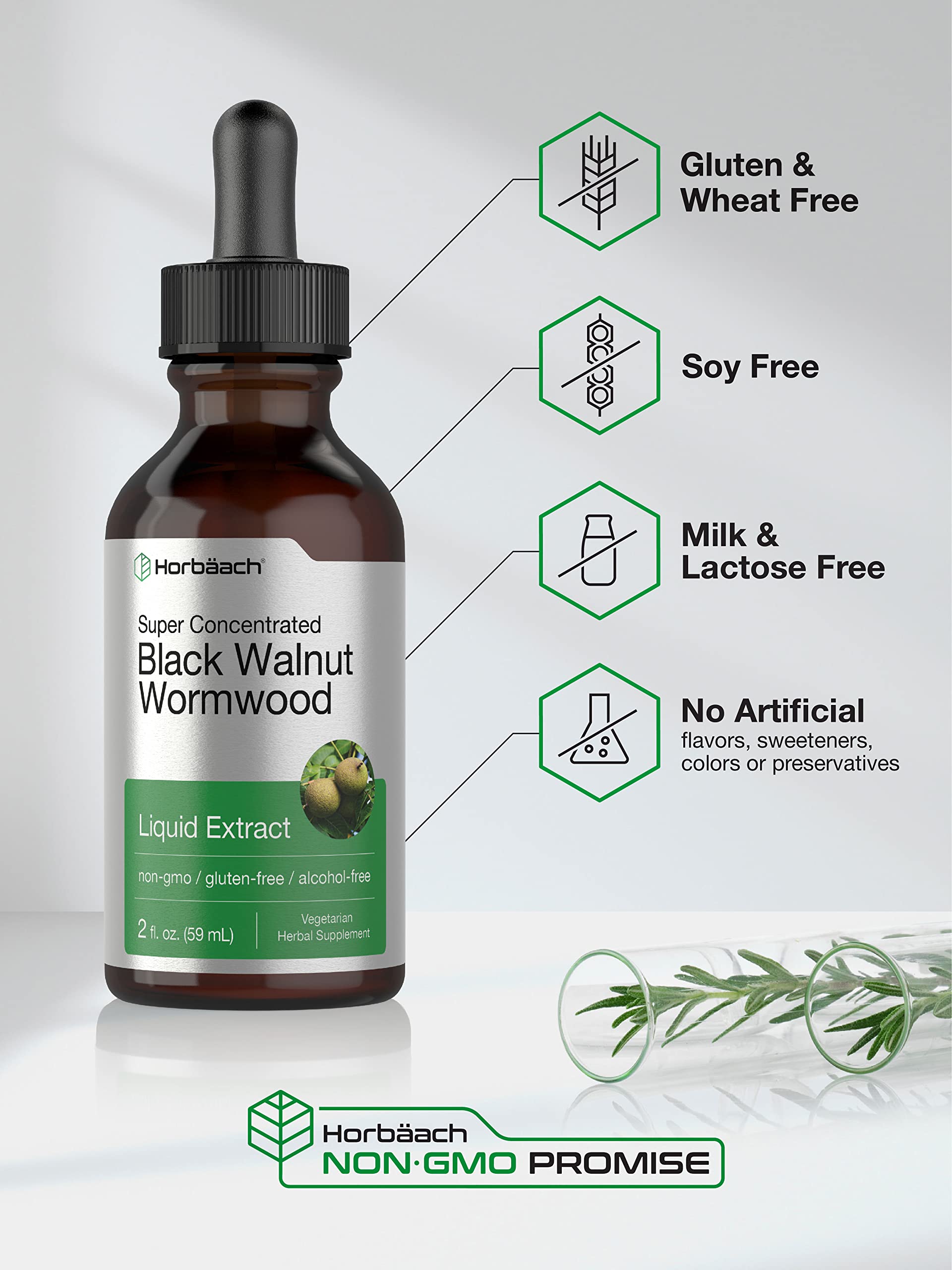Foto 6 pulgar | Suplemento Horbäach Black Walnut Wormwood 60 Ml Sin Alcohol - Venta Internacional