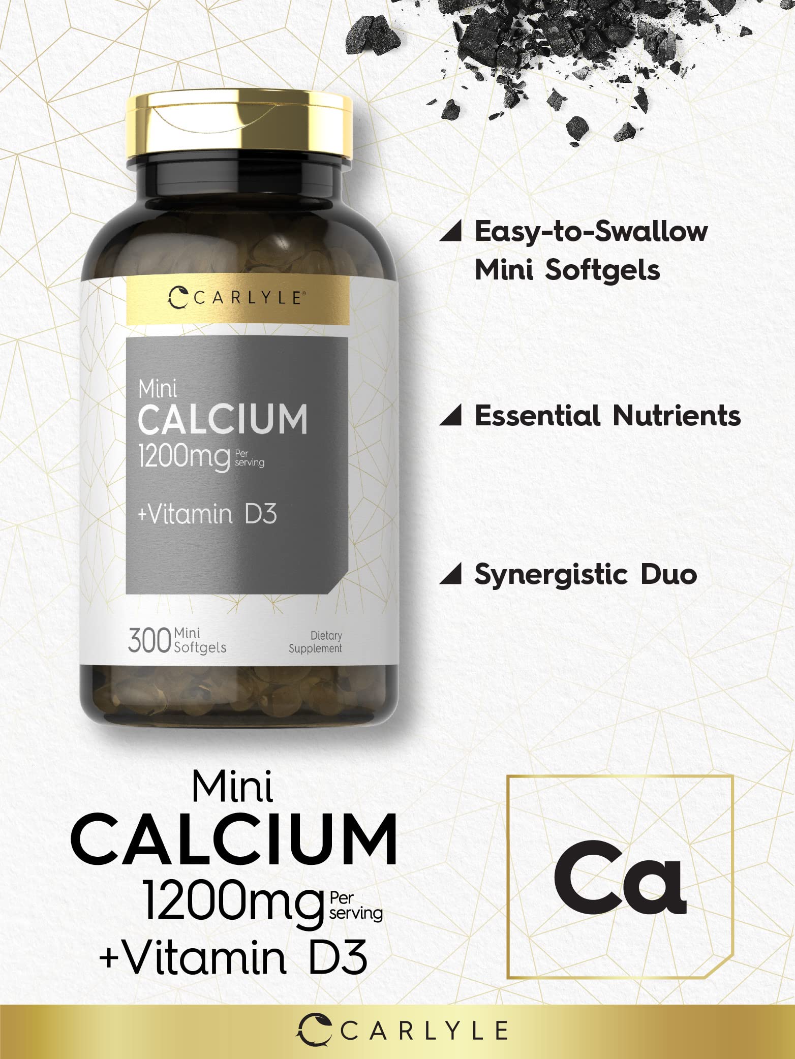 Foto 4 pulgar | Suplemento Carlyle Calcium 1200 mg con Vitamina D3 300 Cápsulas Blandas - Venta Internacional