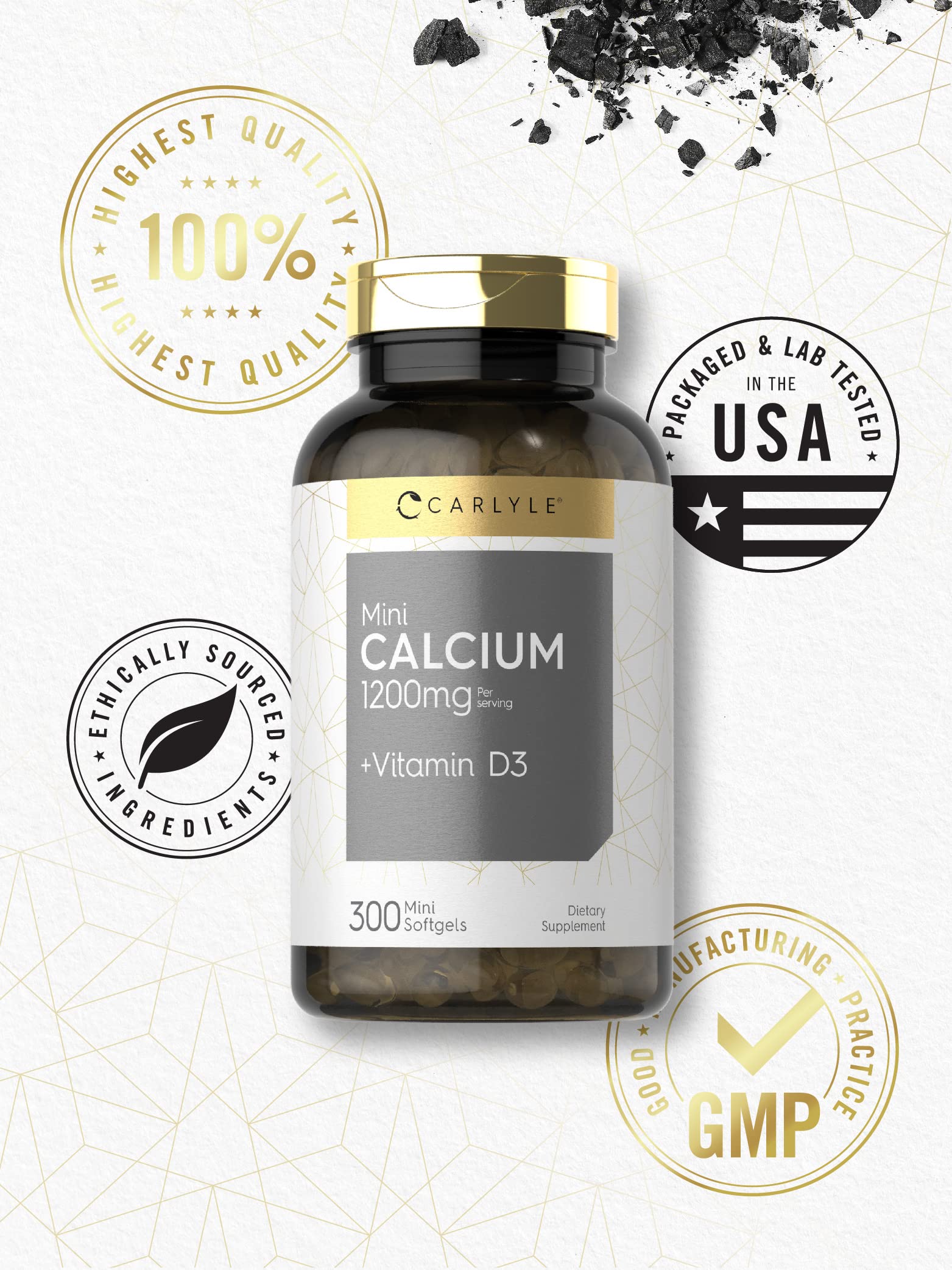 Foto 5 | Suplemento Carlyle Calcium 1200 mg con Vitamina D3 300 Cápsulas Blandas - Venta Internacional