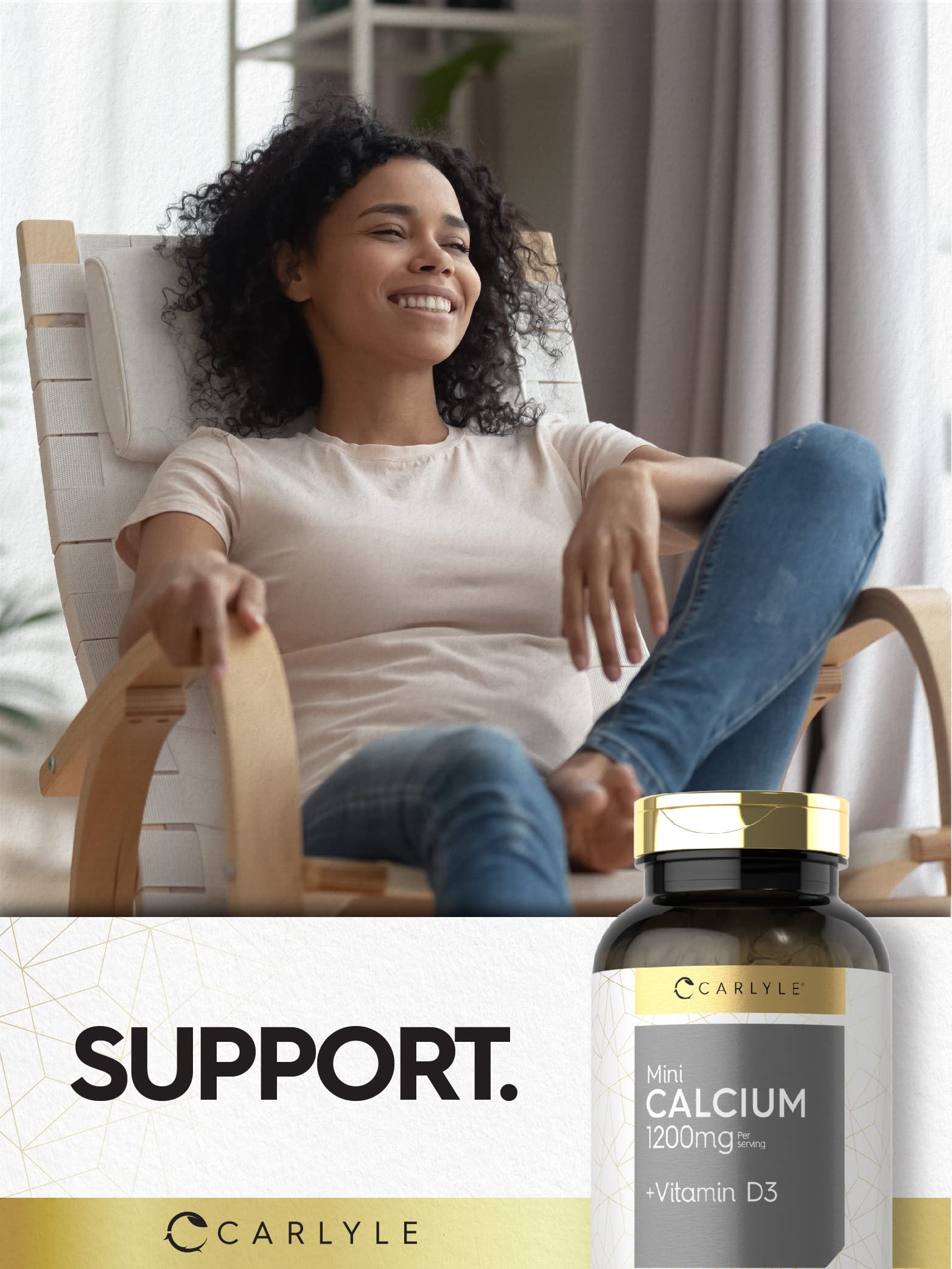 Foto 7 pulgar | Suplemento Carlyle Calcium 1200 mg con Vitamina D3 300 Cápsulas Blandas - Venta Internacional