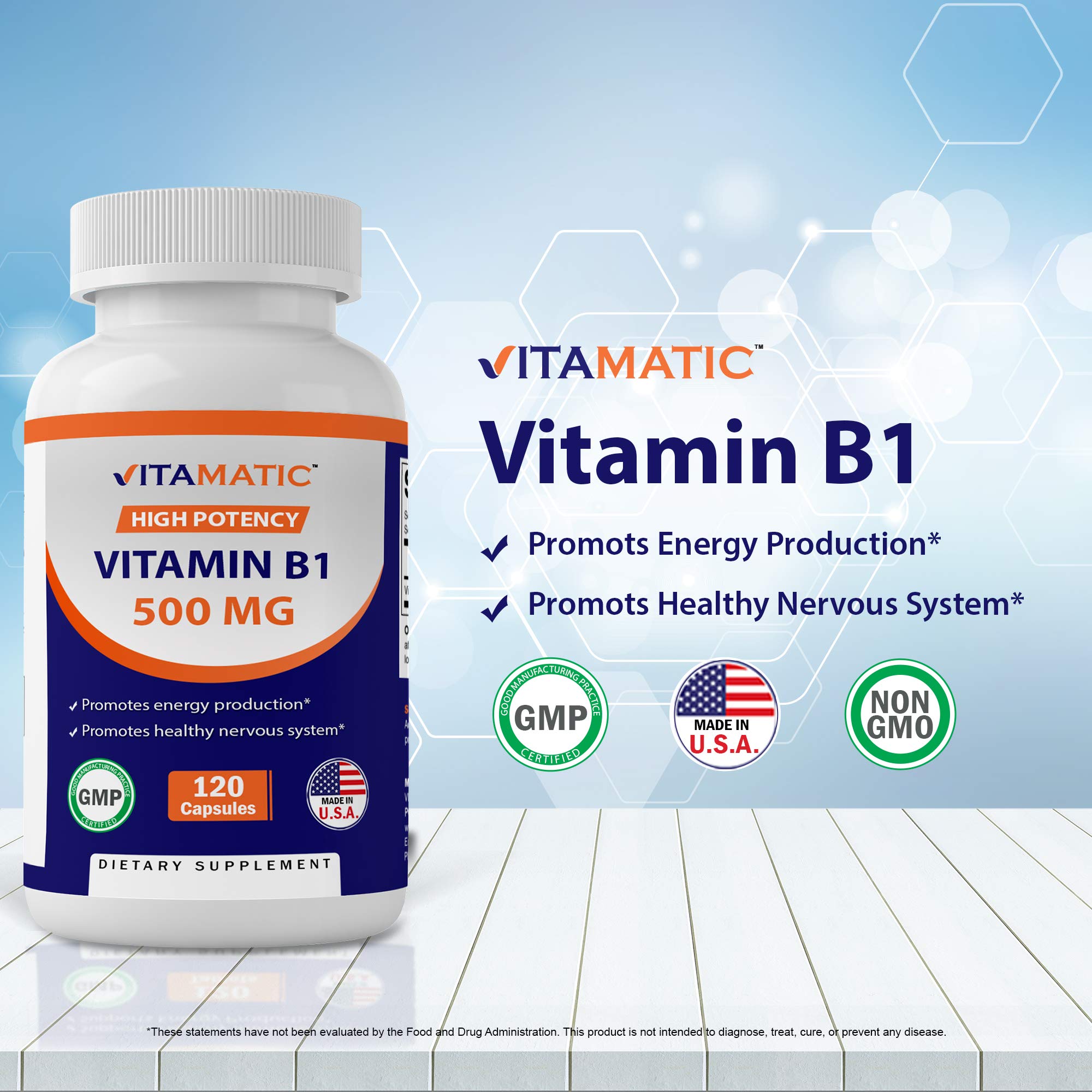 Foto 3 pulgar | Suplemento Vitamínico de Vitamina B1 500 Mg 120 Cápsulas - Venta Internacional