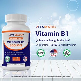 Foto 2 | Suplemento Vitamínico de Vitamina B1 500 Mg 120 Cápsulas - Venta Internacional