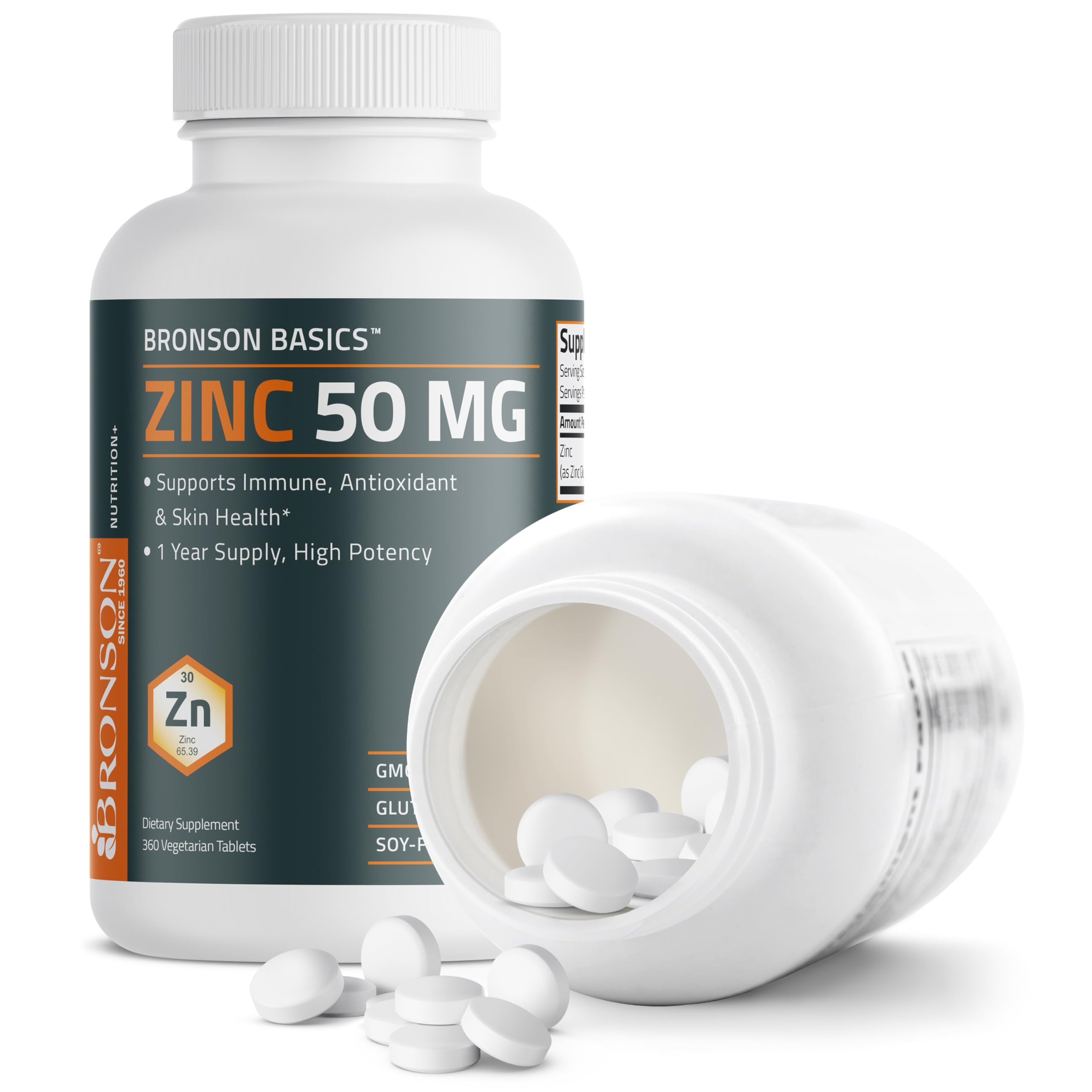 Foto 7 pulgar | Suplemento Bronson Zinc 50 Mg de Alta Potencia 360 Comprimidos - Venta Internacional